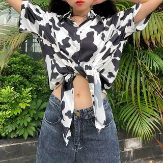 Cow Short-sleeve Shirt White - One Size