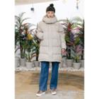 Funnel-neck Hooded Thick Puffer Coat