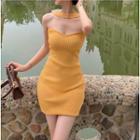 Halter Plain Mini Dress Yellow - One Size