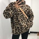 Turtleneck Leopard Pattern Sweater