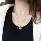 Alloy Sun & Moon Pendant Necklace