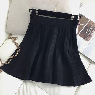 High Waist Knitted A-line Skirt