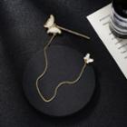 Butterfly Chained Ear Cuff Single - Gold - One Size