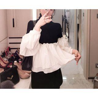 Turtle-neck Tiered Sweater