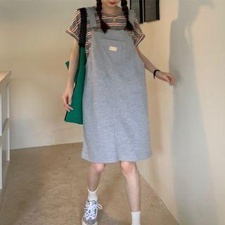 Short-sleeve Striped T-shirt / Overall Dress