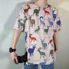 Goat Print Short-sleeve T-shirt