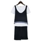 Set: Short-sleeve T-shirt + Sleeveless Top + Skirt