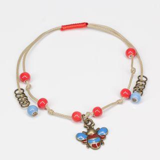 Beaded Anklet With Bee Charm