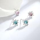 Sunflower Faux Crystal Sterling Silver Earring