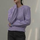 Sharp-shoulder Perforated Sweater