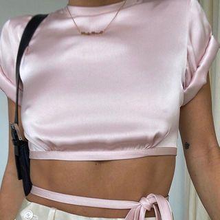 Satin Cropped T-shirt