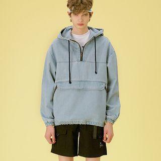 [r:lol] Couple Zip-detail Denim Anorak Hoodie