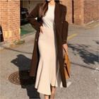 Peak-lapel Double-breasted Wool Coat