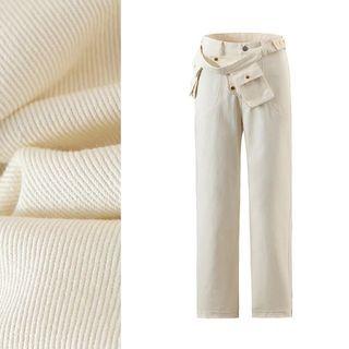 Waist Pocket Straight Leg Jeans