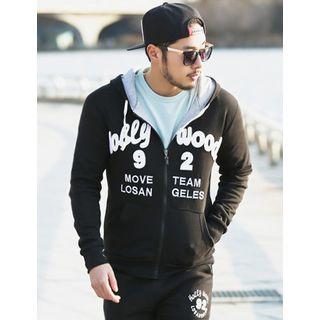 Lettering Front Zip-up Hoodie