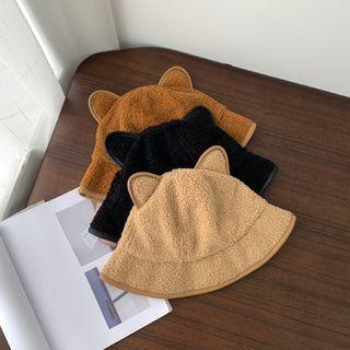 Cat Ear Shearling Bucket Hat