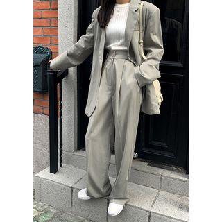 Boyfriend Wide-leg Dress Pants