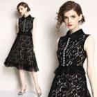 Sleeveless Lace A-line Midi Prom Dress