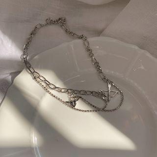 Layered Alloy Choker Silver - One Size