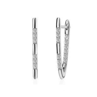 Simple Fashion Letters V Earrings With Cubic Zircon Silver - One Size