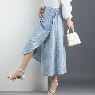 Polka Dot A-line Midi Wrap Skirt