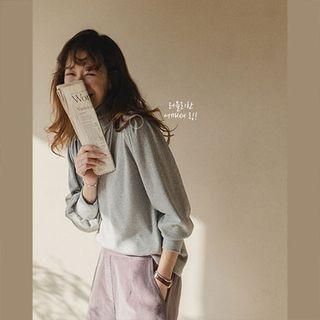 Balloon-sleeve Turtleneck Top