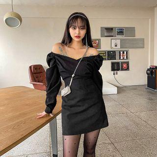 Off-shoulder Wrap Minidress