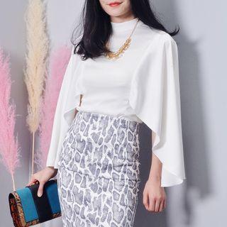 Cape Sleeve Chiffon Blouse