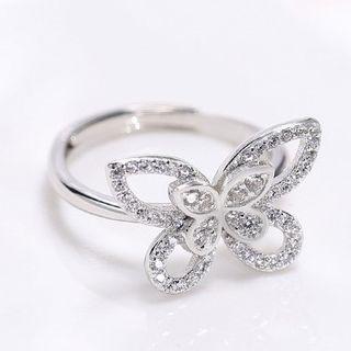 Rhinestone Butterfly Ring As Shown In Figure - One Size