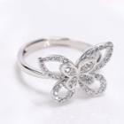 Rhinestone Butterfly Ring As Shown In Figure - One Size