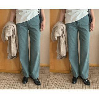 Color Wash Straight-cut Pants