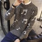 Musical Note Print Sweater