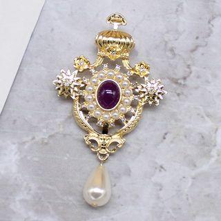 Faux Pearl Cut-out Brooch As Shown In Figure - One Size