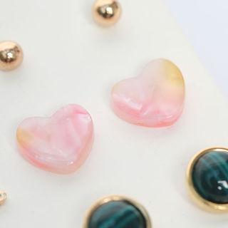 Set: Heart Earrings (6 Pairs)