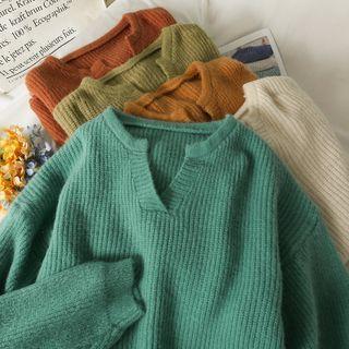 V-neck Loose Sweater In 10 Colors