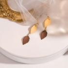 Leaf Drop Earring 1 Pair - Era085-23 - Brown - One Size