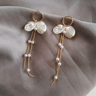 Sterling Silver Faux Pearl Drop Earring 1 Pair - S925 Silver Needle - Stud Earrings - Gold - One Size