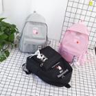 Lace Up Lettering Canvas Backpack With Pouch