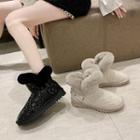 Buckled Fluffy Trim Short Boots