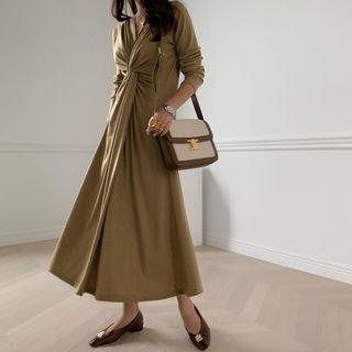 Knotted A-line Long Dress