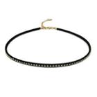 Studded Faux-suede Choker One Size