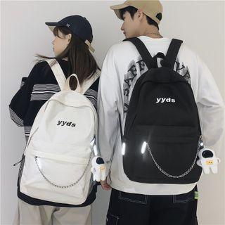 Lettering Nylon Backpack / Chain / Bag Charm / Set