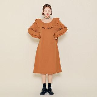 Frilled-collar A-line Dress