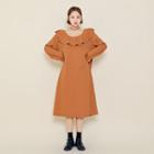 Frilled-collar A-line Dress