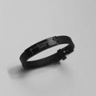 Cross Lettering Alloy Silicone Bracelet 1 Pc - Black - One Size