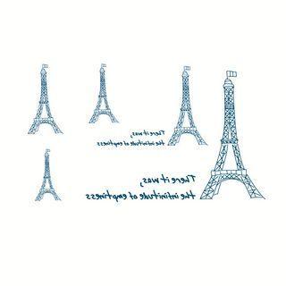 Tower Print Waterproof Temporary Tattoo One Piece - One Size