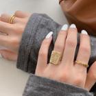 Smiley Alloy Open Ring / Faux Woven Alloy Open Ring