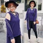 Set: Long Cardigan + Knit Tank Top