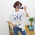 Elbow-sleeve Printed Boxy-fit T-shirt