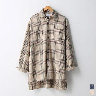 Over-fit Long Flannel Shirt